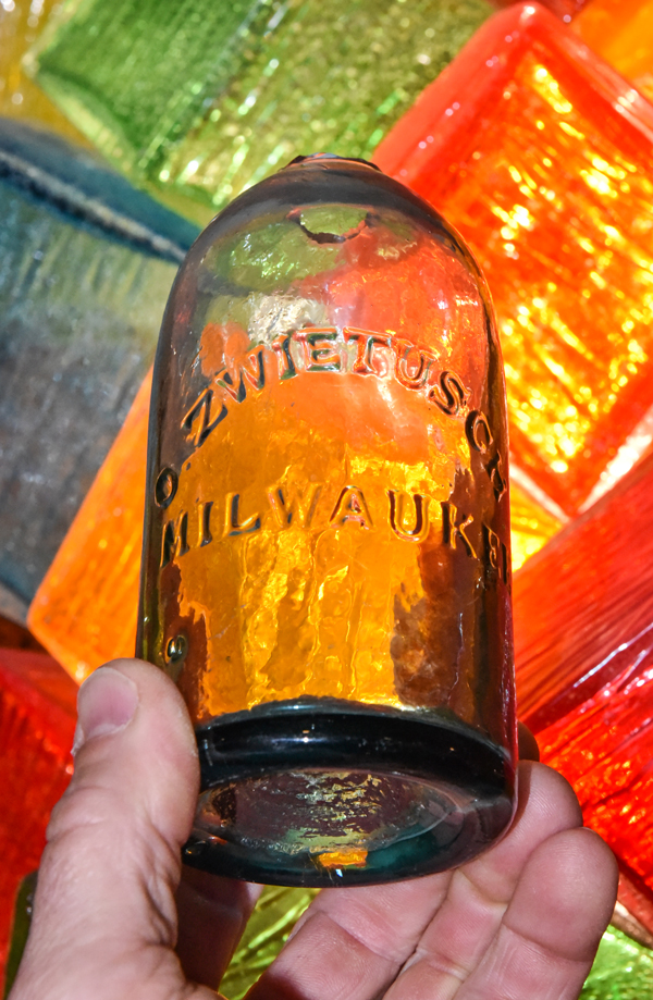 Extremely rare Otto Zwietusch Iron pontil Spring Stopper Bottle Milwaukee Wisconsin